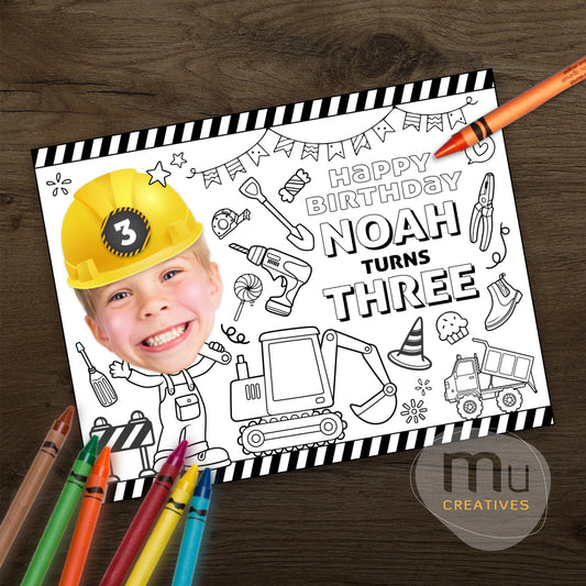 Custom Construction Coloring Sheets