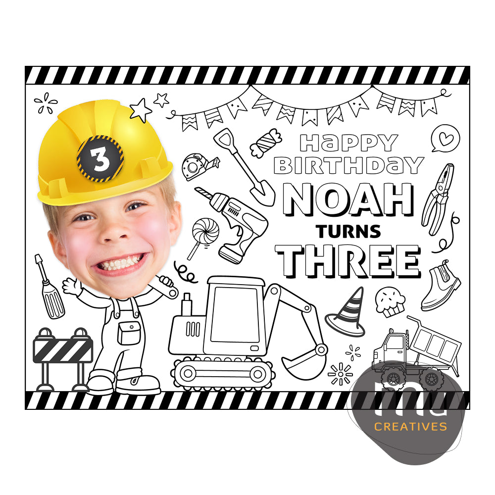 Custom Construction Coloring Sheets