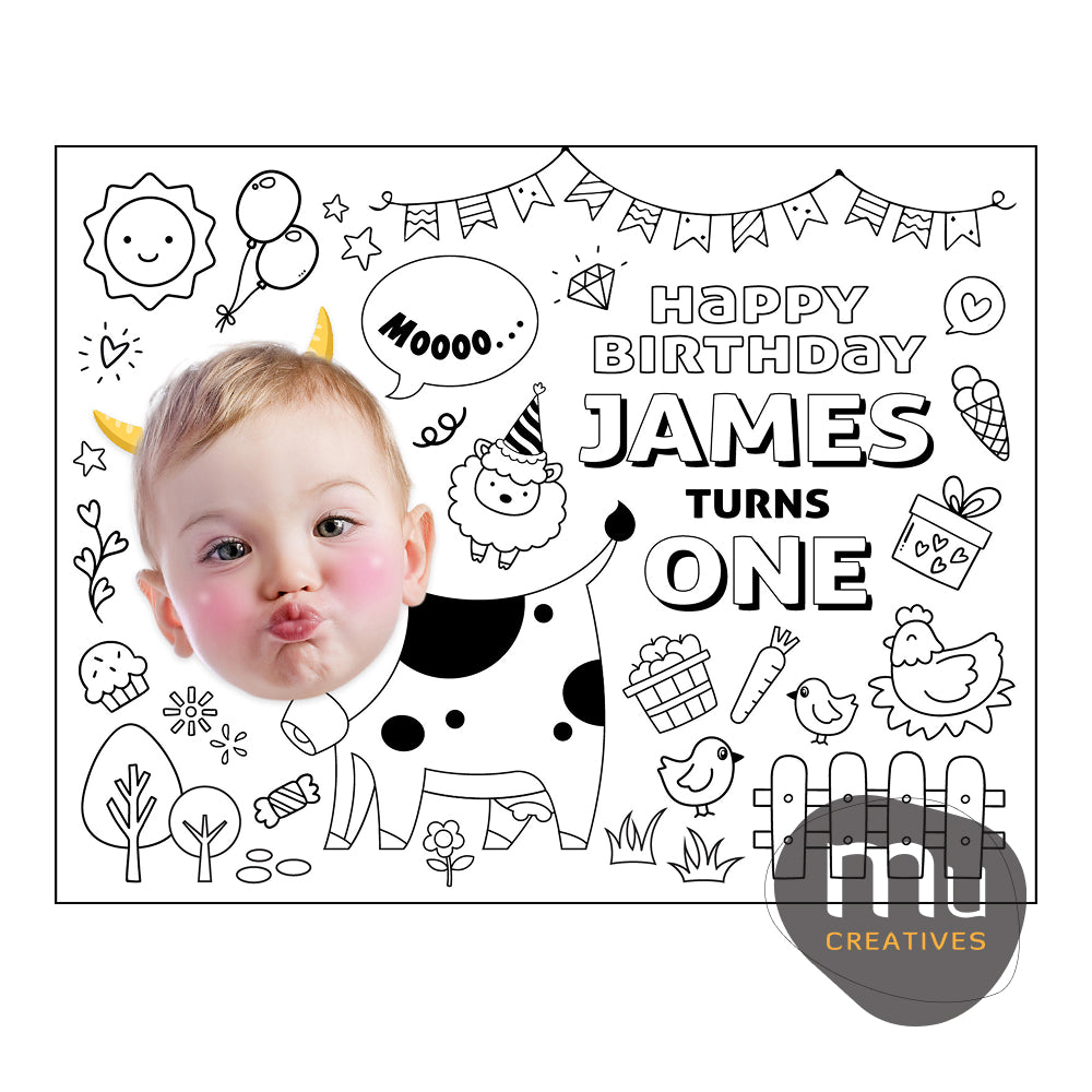Custom Farm Cow Coloring Sheets