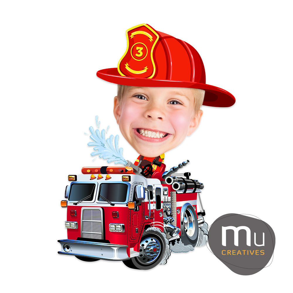 Custom Fire Truck Cupcake Toppers