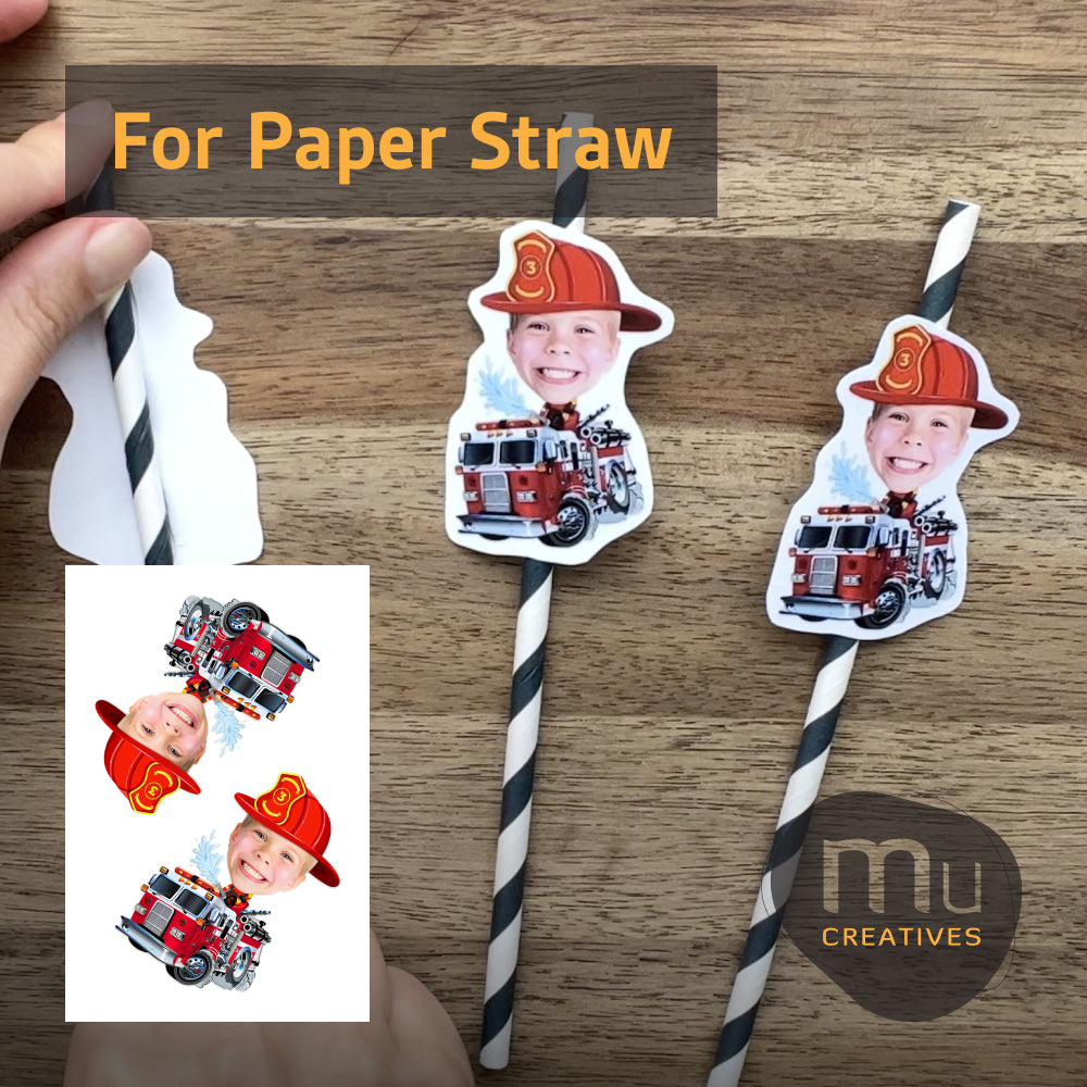 Custom Fire Truck Cupcake Toppers