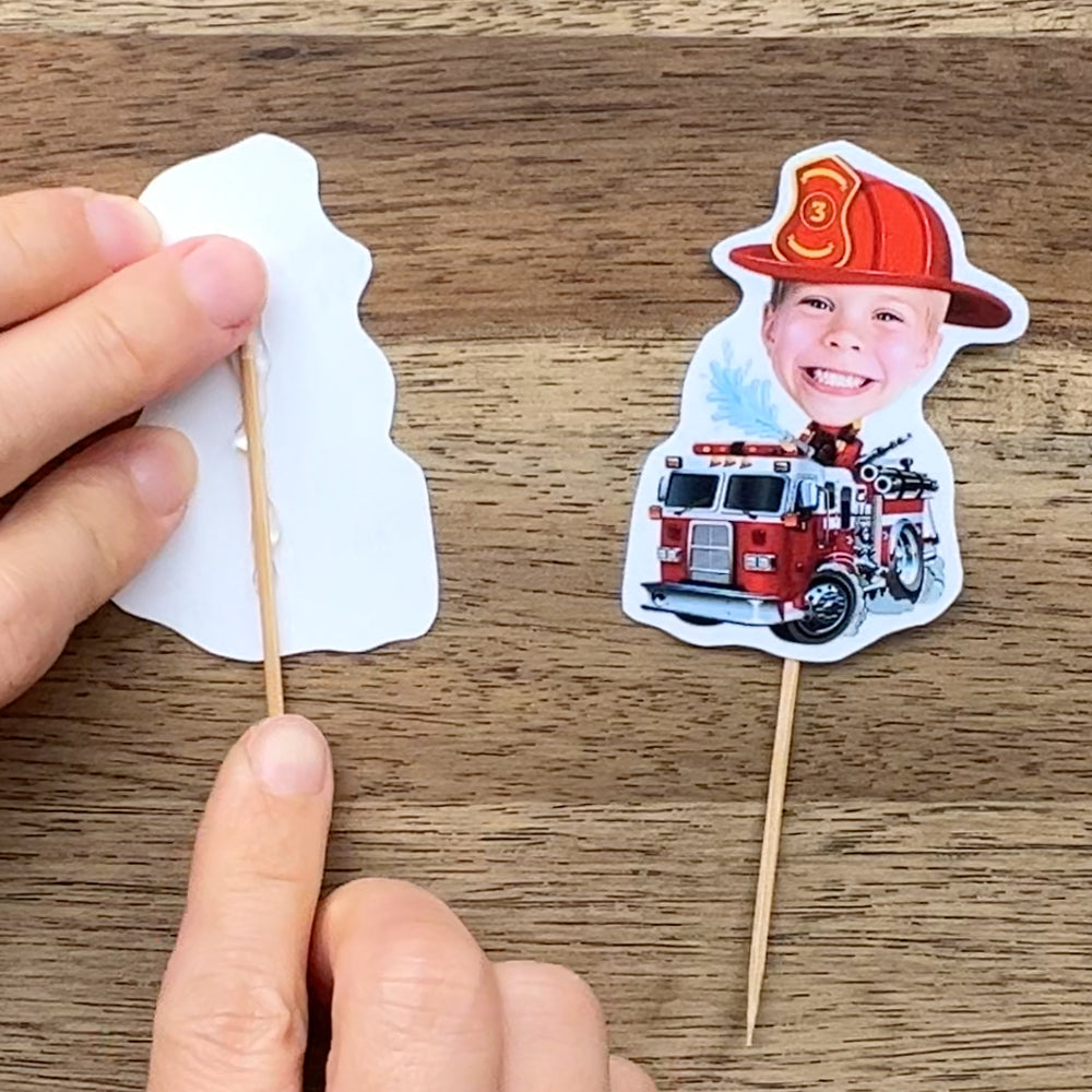 Custom Fire Truck Cupcake Toppers